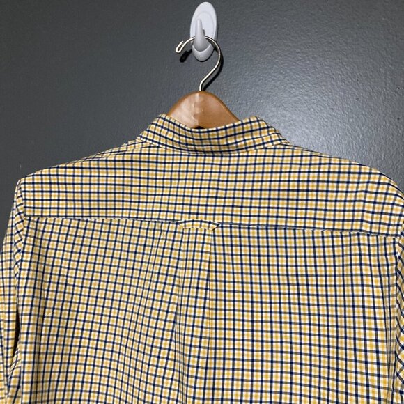 Brooks Brothers Men Check Button Up Shirt Red Fleece Plaid M Yellow Blue Pocket - Picture 7 of 8